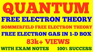 QUANTUM FREE ELECTRON THEORY  SOMMERFELD FREE ELECTRON THEORY  SOLID STATE PHYSICS  WITH NOTES [upl. by Enitnatsnoc125]