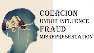 Coercion Undue Influence Fraud Misrepresentation  Indian Contract Act 1872  Law Guru [upl. by Pippy967]