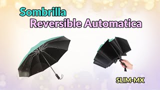 Sombrilla Reversible Automática  Retráctil  Paraguas  Lluvias  Slim Company [upl. by Akerdna]