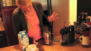 Nespresso Aeroccino Plus Frother Review Frothing Almond Milk [upl. by Amarillas]